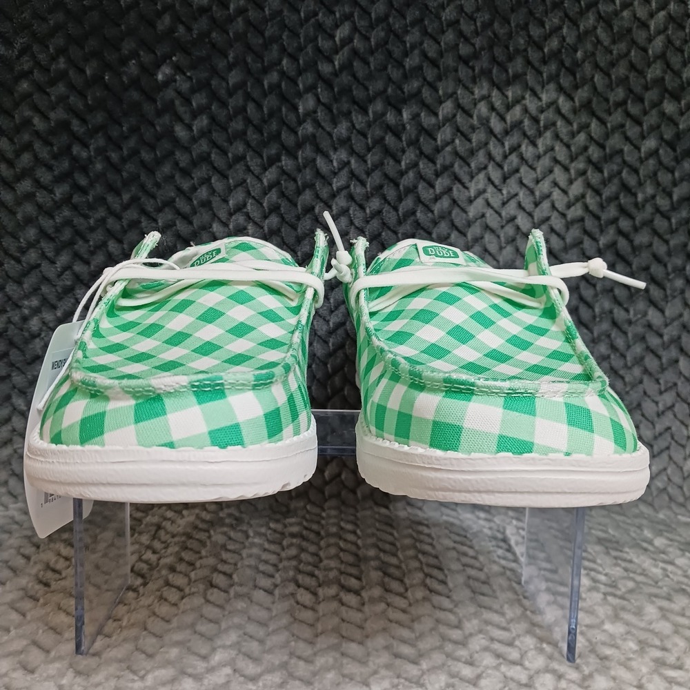 Hey Dude Wendy Shamrock Gingham Green White Women's Casual Slip-on Shoes Size 10 - Picture 4 of 12